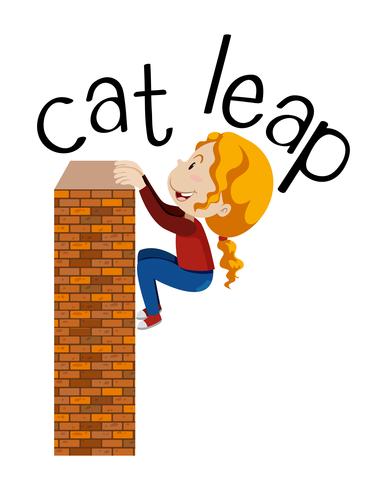 Ejercicio de salto de gato sobre fondo blanco vector