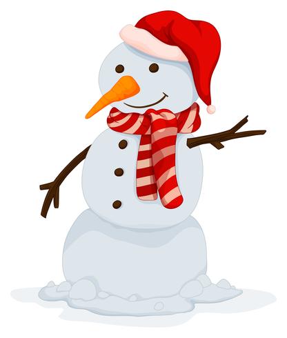 Snowman with happy face vector