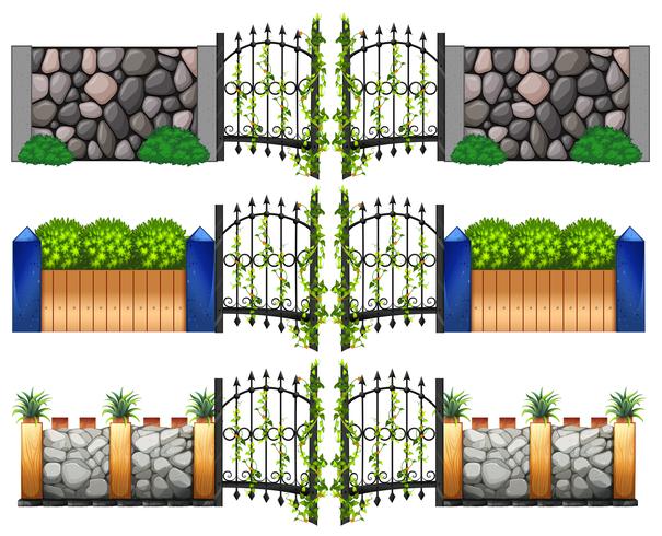 Diseño diferente para puertas y muros. vector