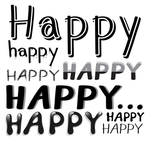 Font Happy vector