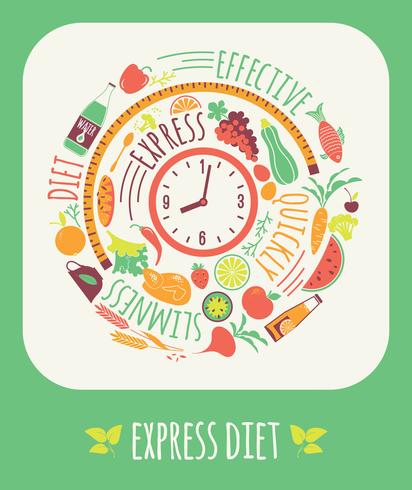 Ilustración de vector de dieta Express.