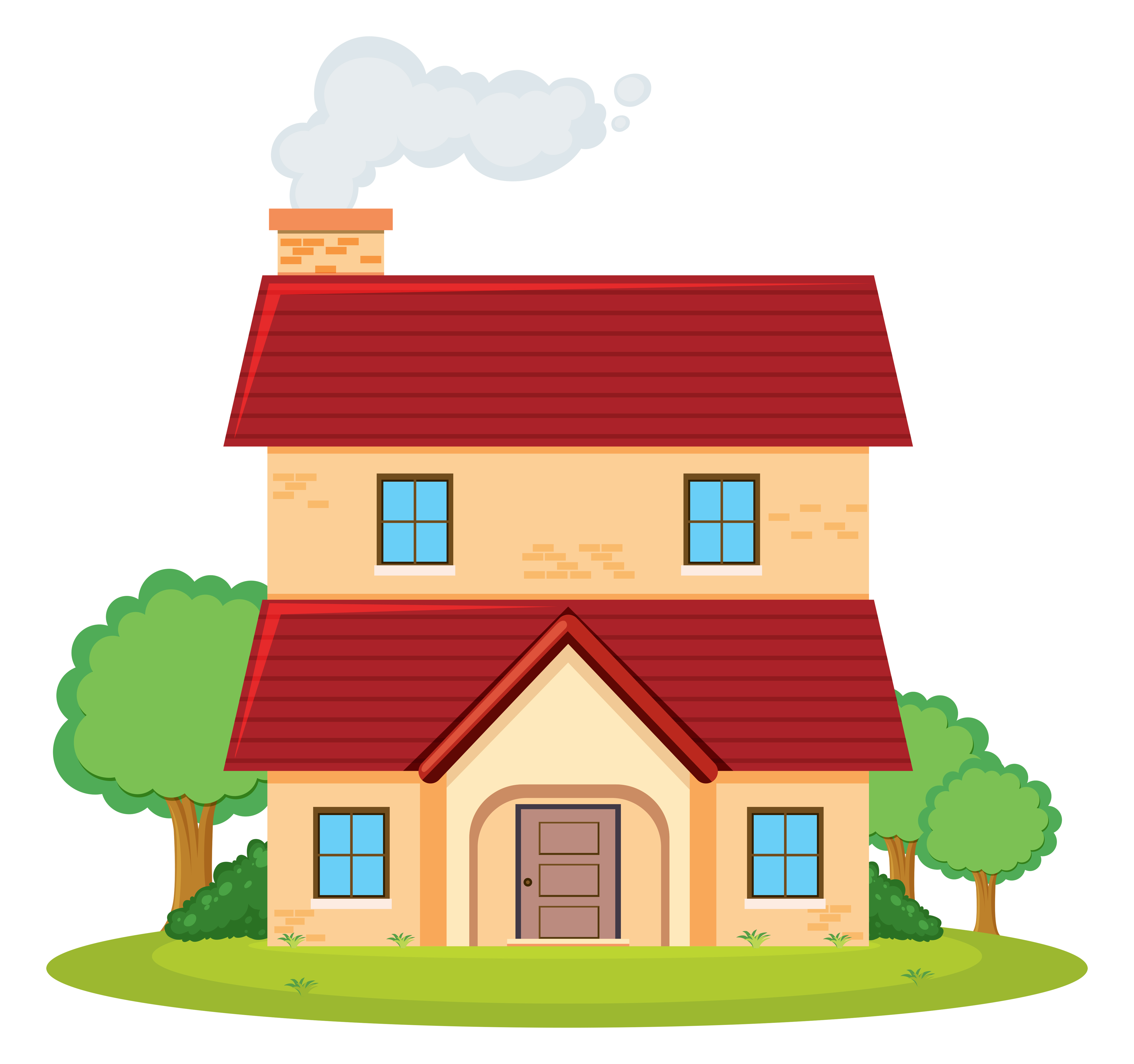A two storey house 294712 Vector Art at Vecteezy