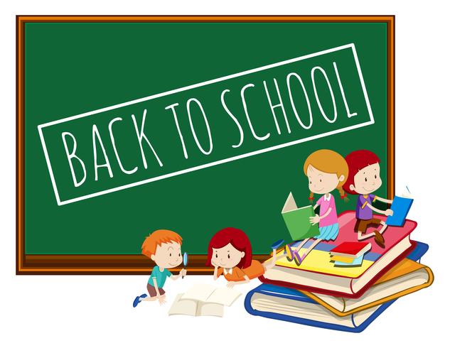 Blackboard back to school template vector