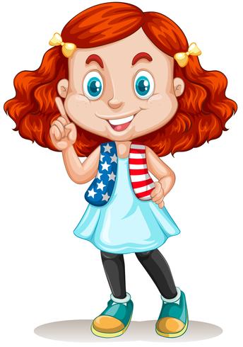 Little girl with red hair vector