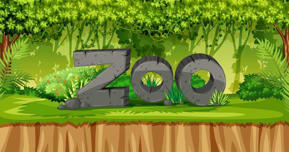 A nature zoo template vector