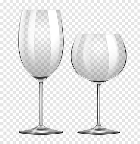 Dos tipos diferentes de copas de vino vector