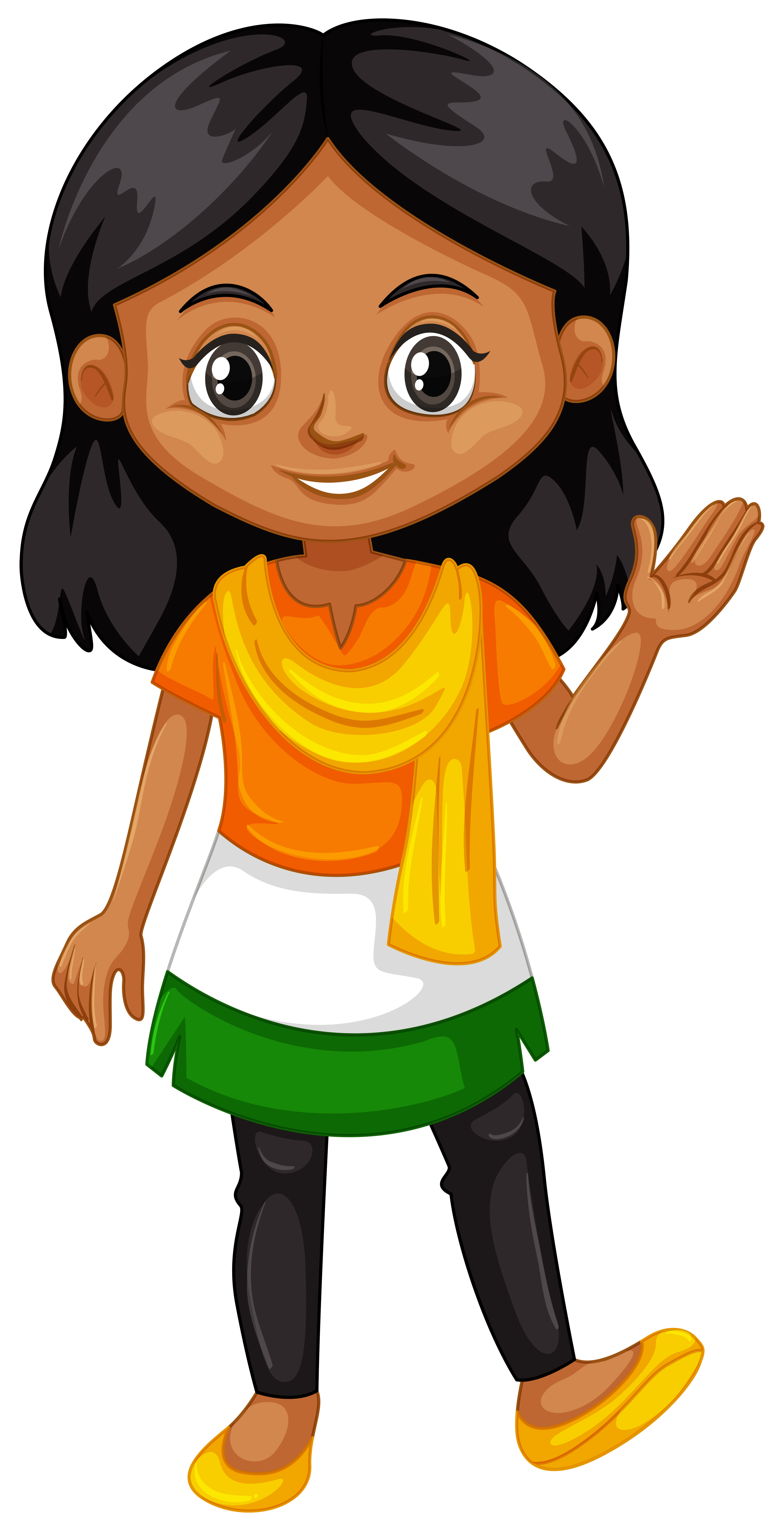 Indian girl wearing shirt with color of the flag 294779 Vector Art at