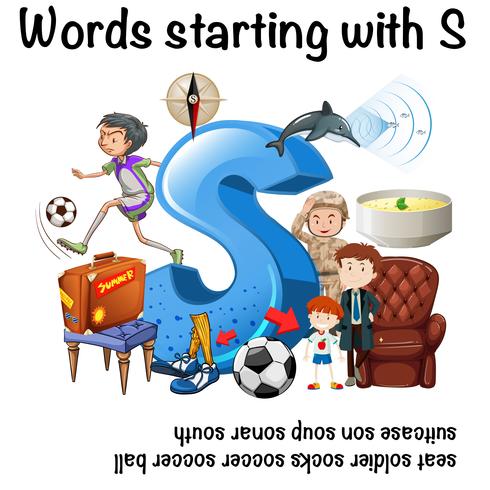 Words Starting with Letter S vector