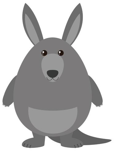 Gray kangaroo with happy face vector