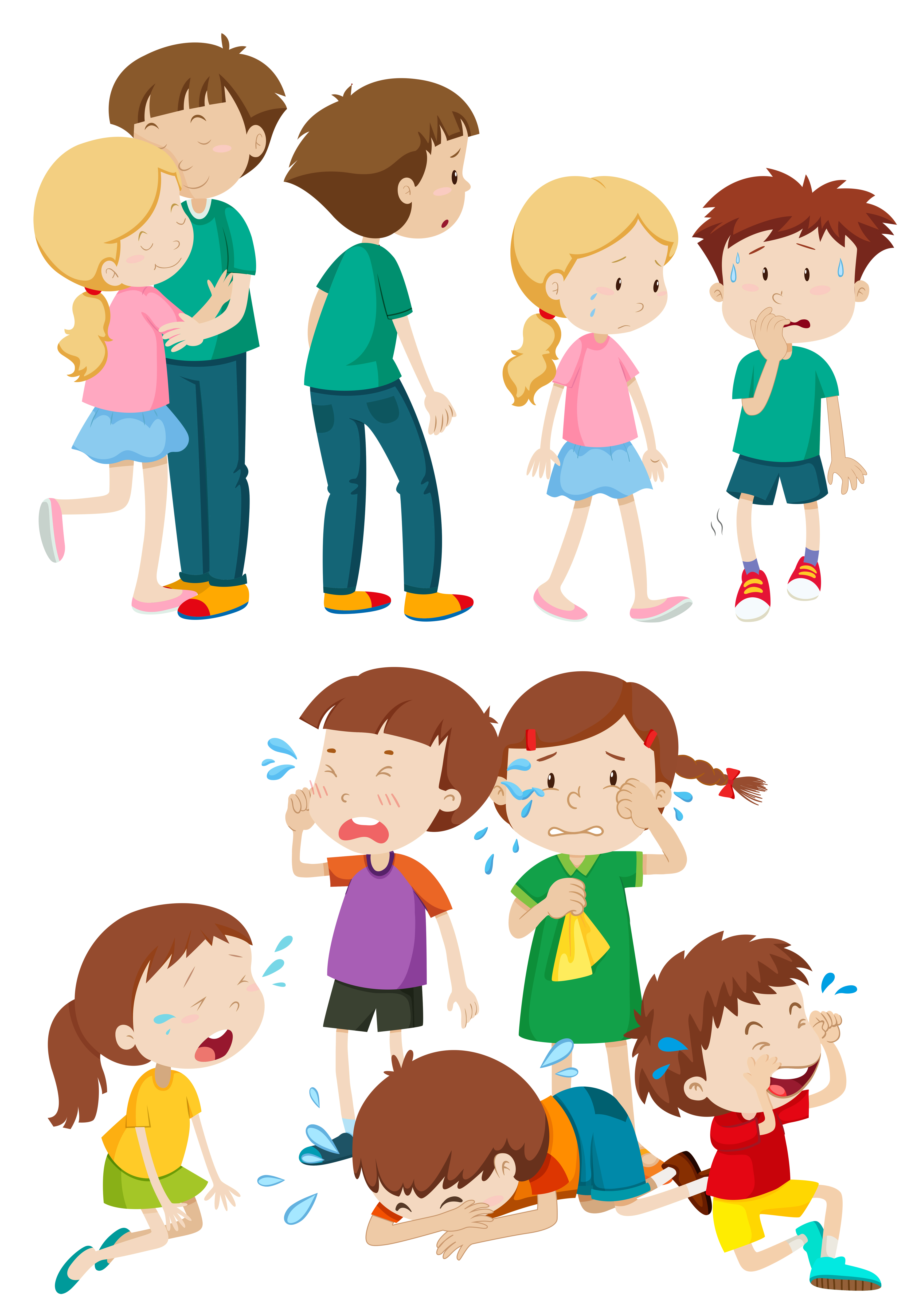 Kids in different emotions 294798 Vector Art at Vecteezy