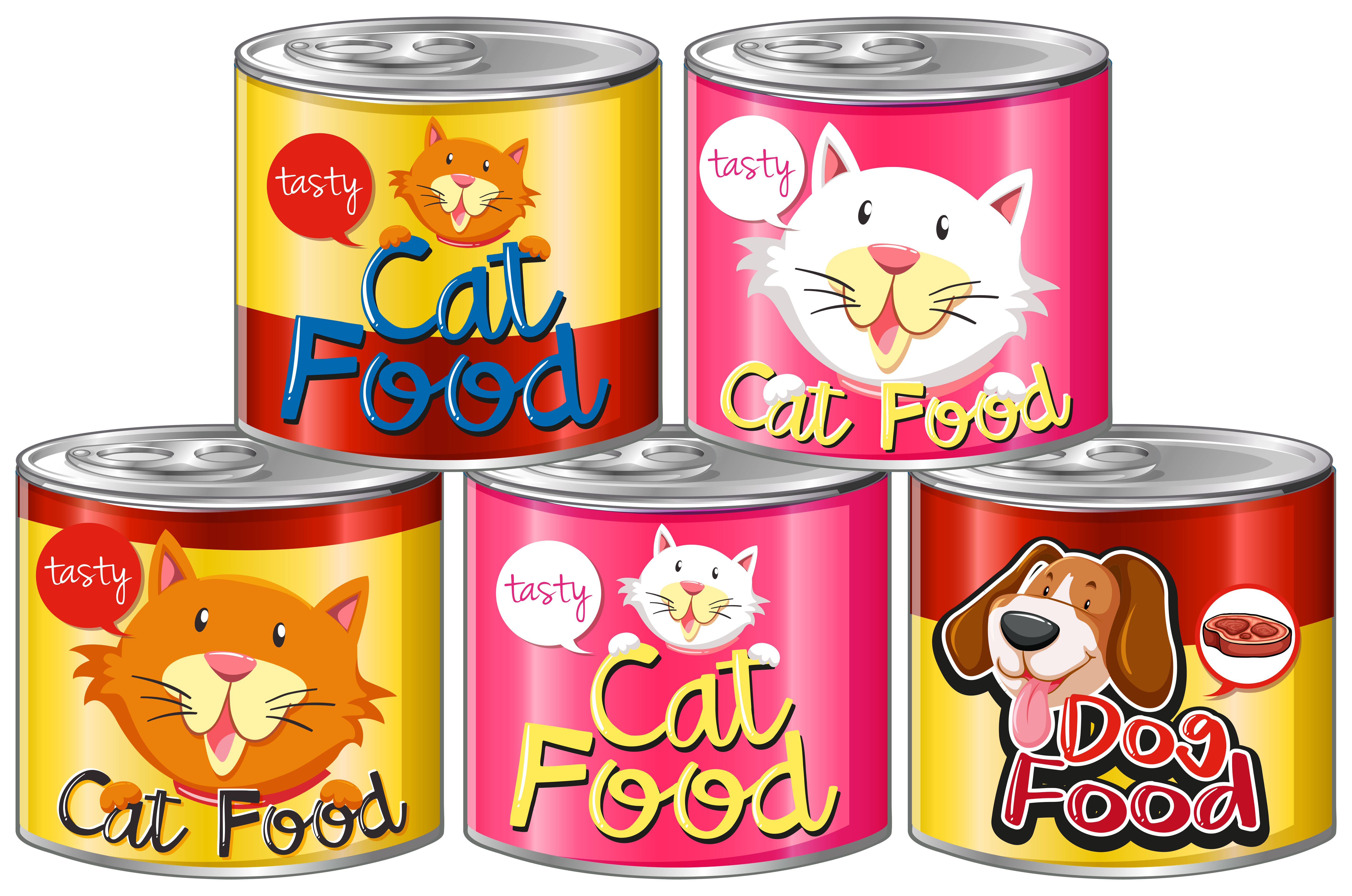 Set of canned pet food - Download Free Vectors, Clipart ...