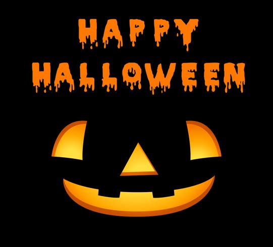 Happy halloween card template with jack-o-lantern vector