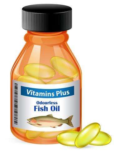 A Bottle of Fish Oil Capsules vector