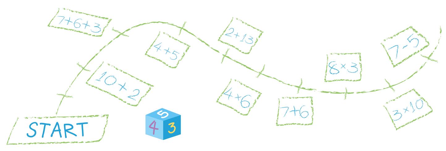 A Math Calculation Path Game vector