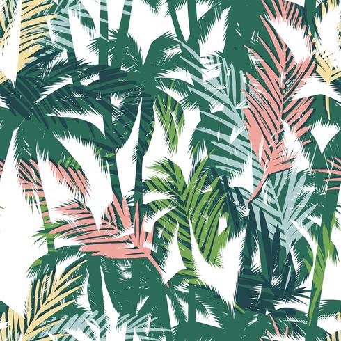 Tropical summer print with palm. vector