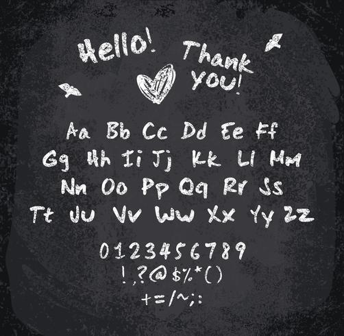 Vector illustration of chalked alphabet