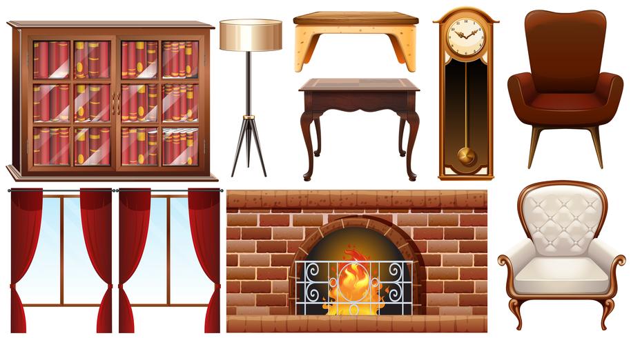 Different types of furnitures vector