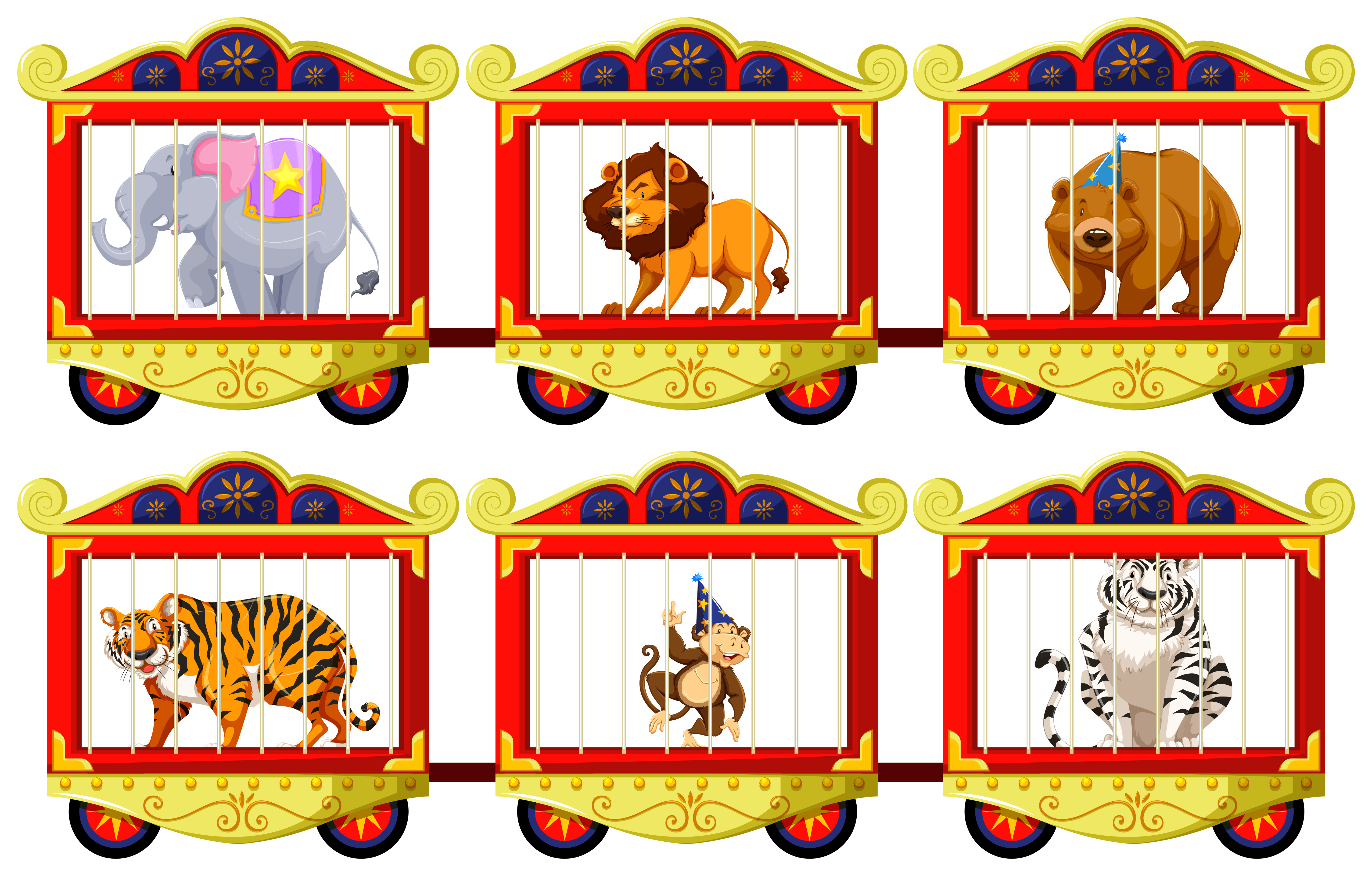 cartoon circus animals