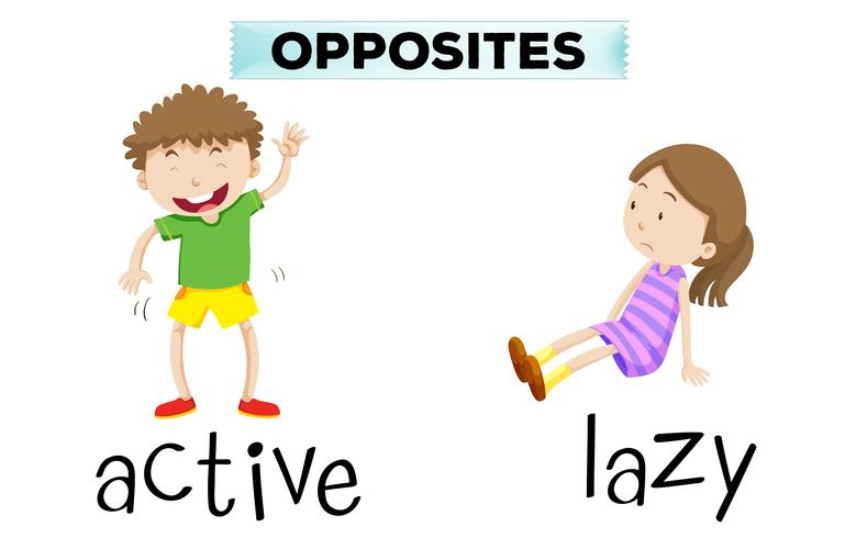 Opposite words for active and lazy vector