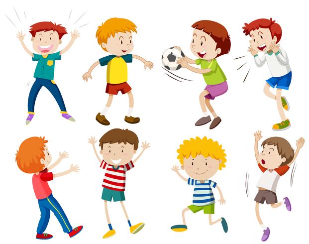 A set of boy activities vector