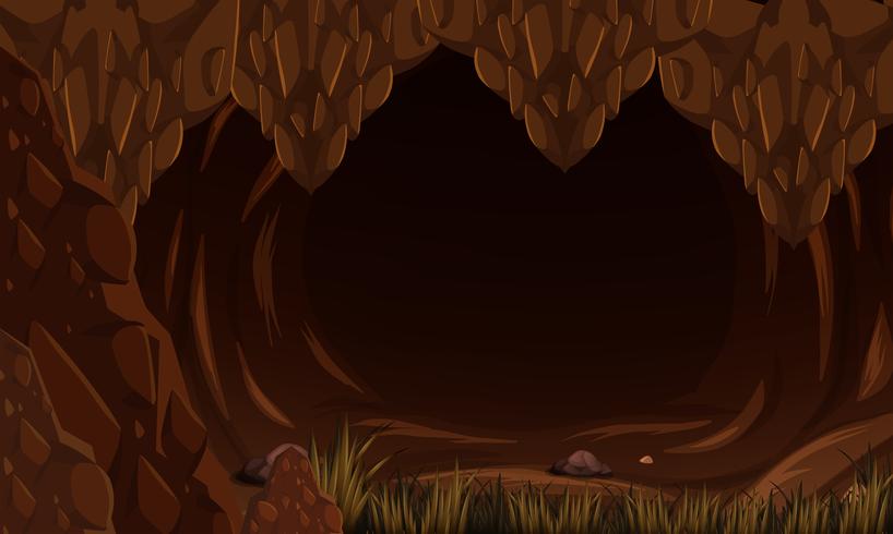 A Rock Scary Dark Cave  vector