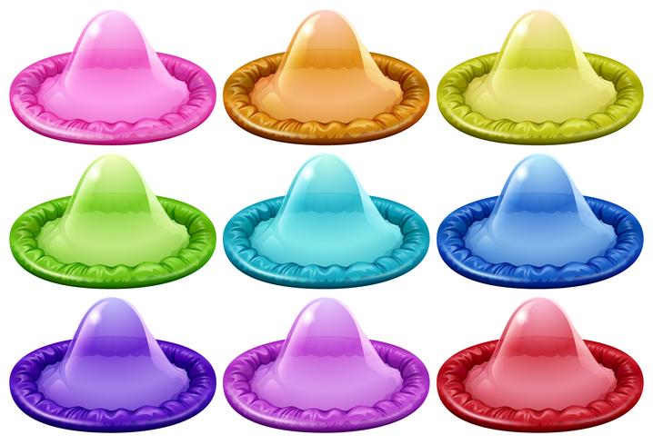 Colorful condom collections vector