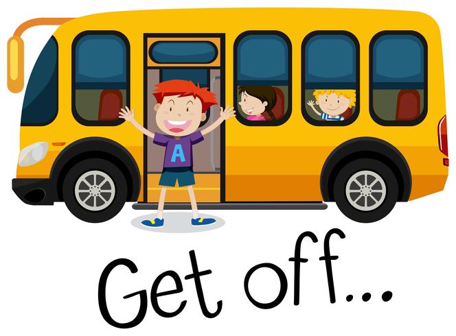 A Kid Get Off School Bus vector