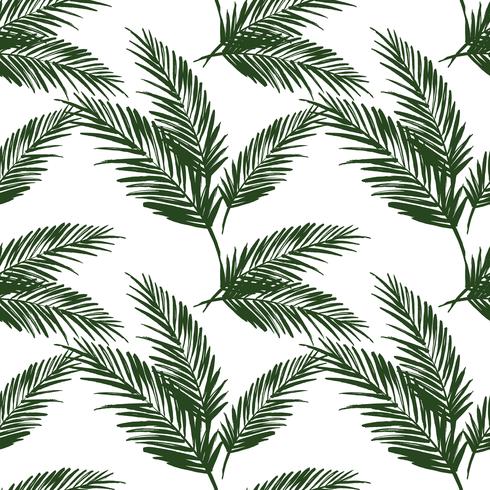 Seamless exotic pattern with palm leaves. vector