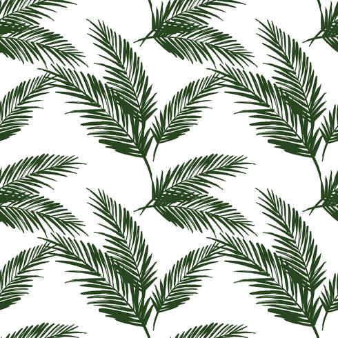 Seamless exotic pattern with palm leaves. vector