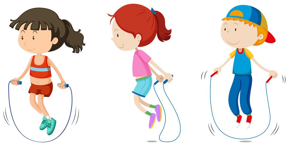 Set of children skipping - Download Free Vectors, Clipart Graphics ...