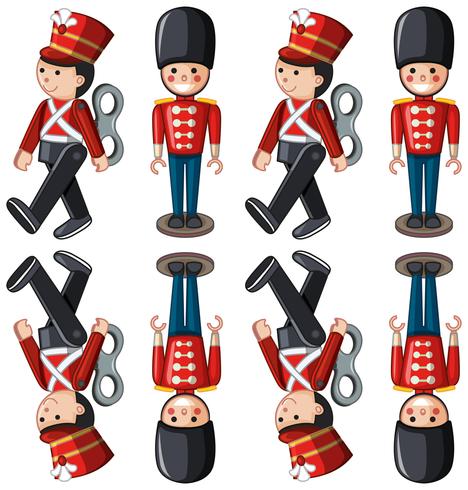 Toy soldiers in different positions vector