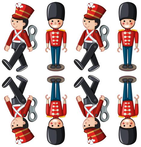 Toy soldiers in different positions vector