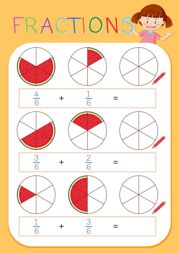 a math fractions worksheet download free vectors clipart graphics