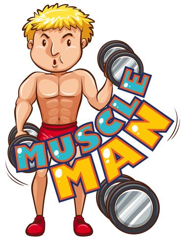 Muscle man with athlete vector