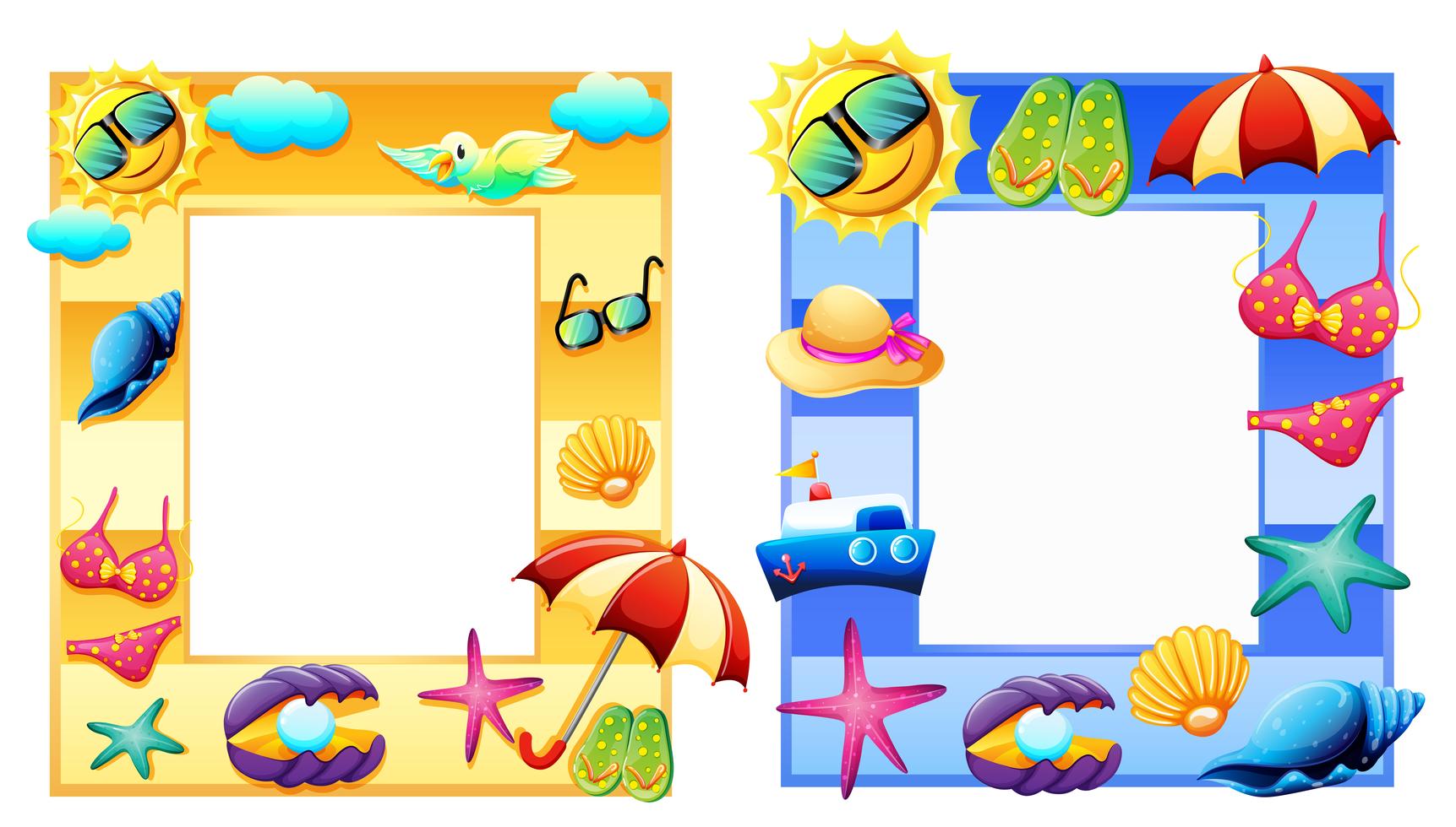 A Set Summer Element Frame 295132 Vector Art at Vecteezy