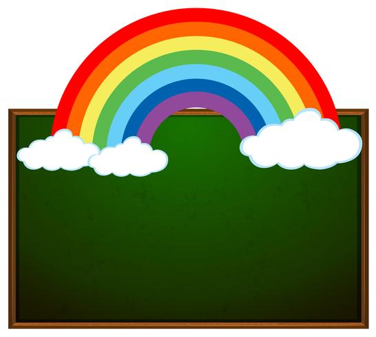 Banner de pizarra y arcoiris vector