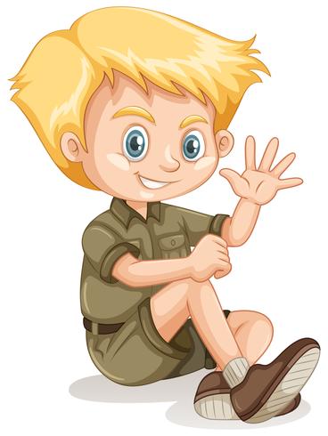 A young blonde Boy Scout vector