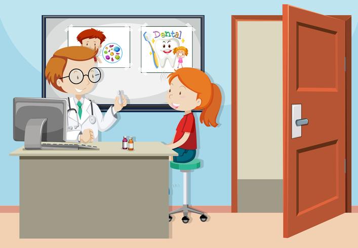 A Girl Consult with Doctor - Download Free Vector Art, Stock Graphics & Images