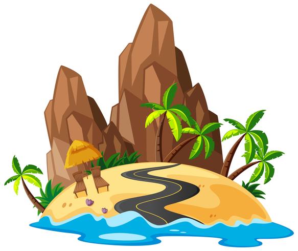 A beautiful island landscape vector