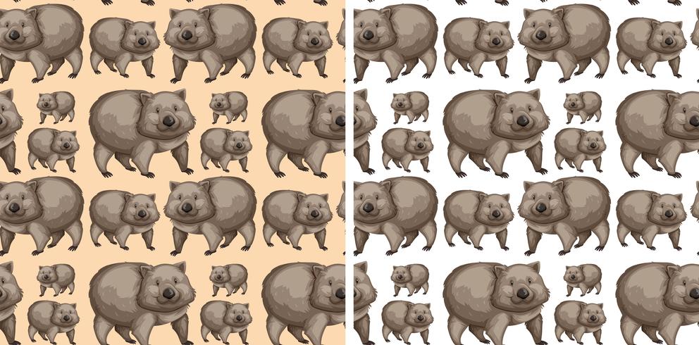 Seamless background design with wombats vector