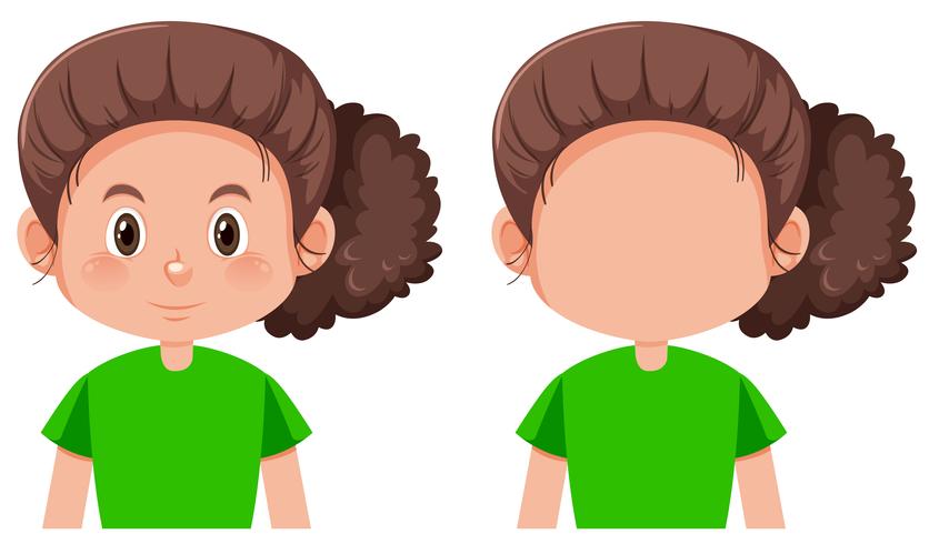 Set of brunette girl character vector