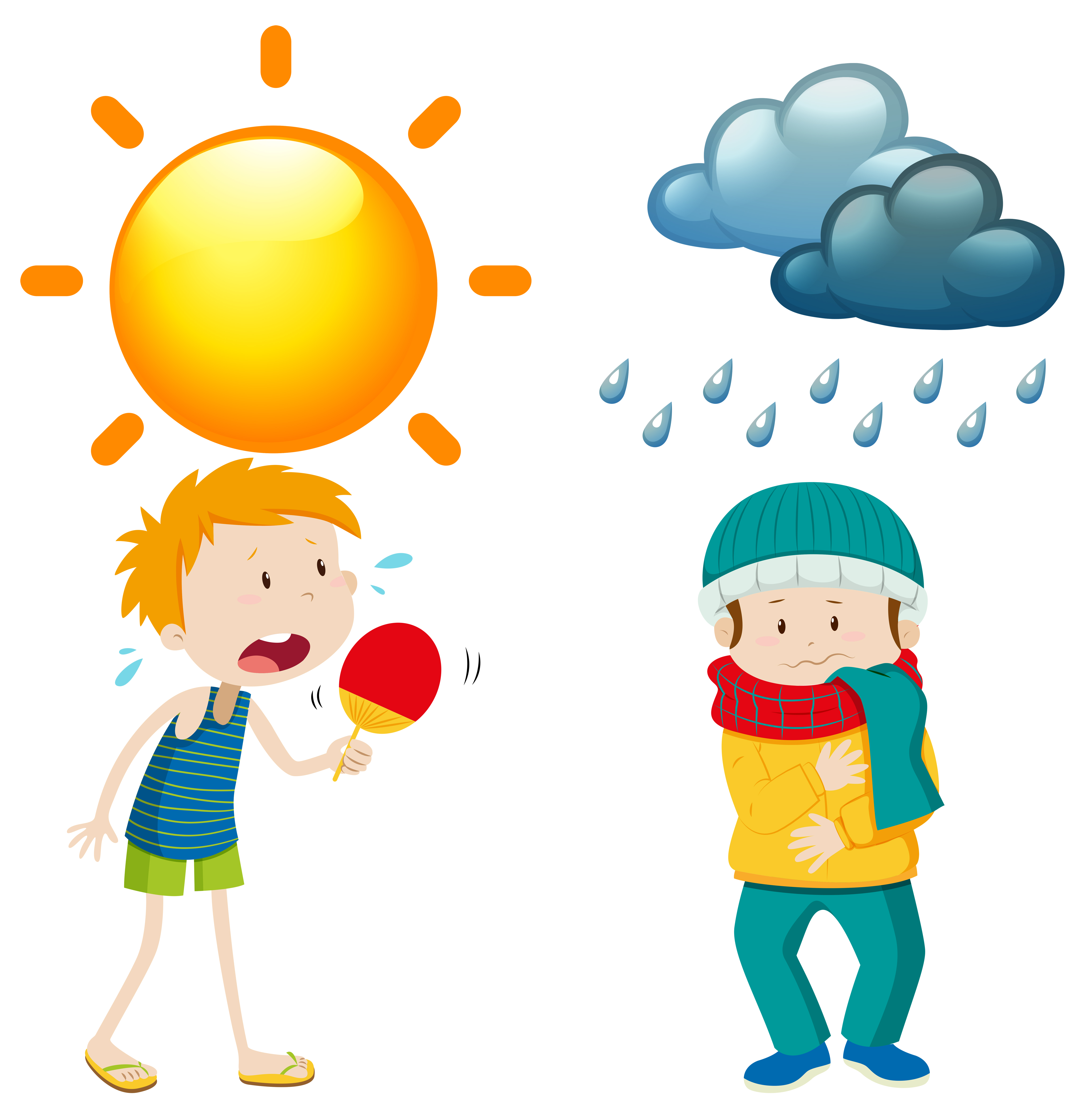People in summer and winter 295208 Vector Art at Vecteezy
