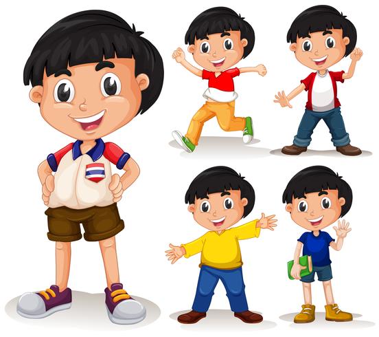 Boy with black hair vector