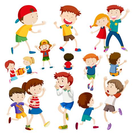 Set of happy children - Download Free Vector Art, Stock Graphics & Images
