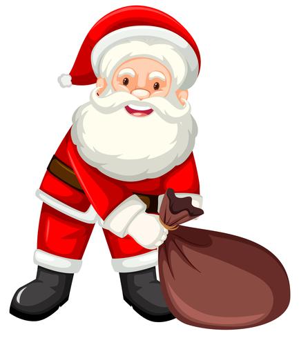 Happy santa with sack vector