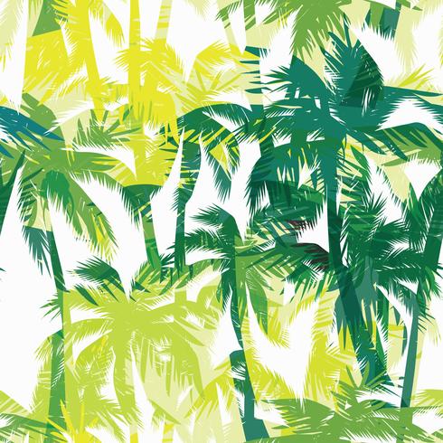 Tropical summer print with palm. vector