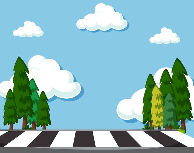 Scene with zebra crossing at daytime vector