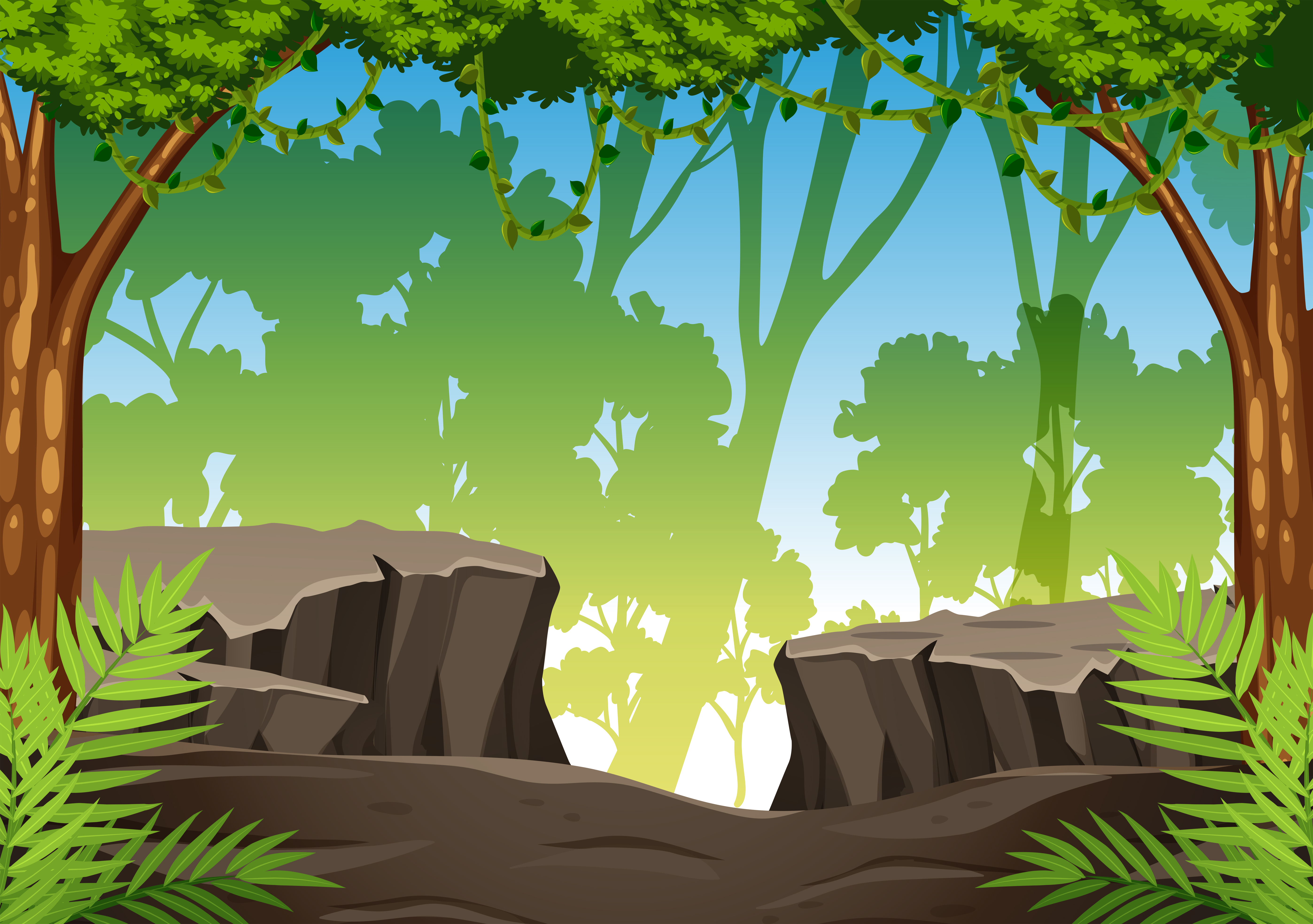 A green jungle background 295255 Vector Art at Vecteezy