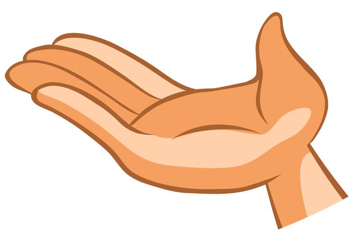 A human hand on white background vector