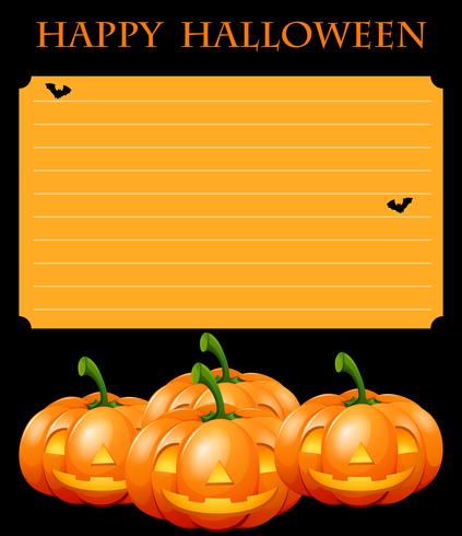 Paper template with halloween theme vector